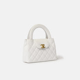 Chanel Mini Kelly White Calfskin Gold-Tone Metal Bag