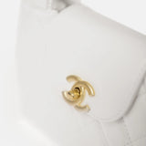 Chanel Mini Kelly White Calfskin Gold-Tone Metal Bag