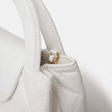 Chanel Mini Kelly White Calfskin Gold-Tone Metal Bag