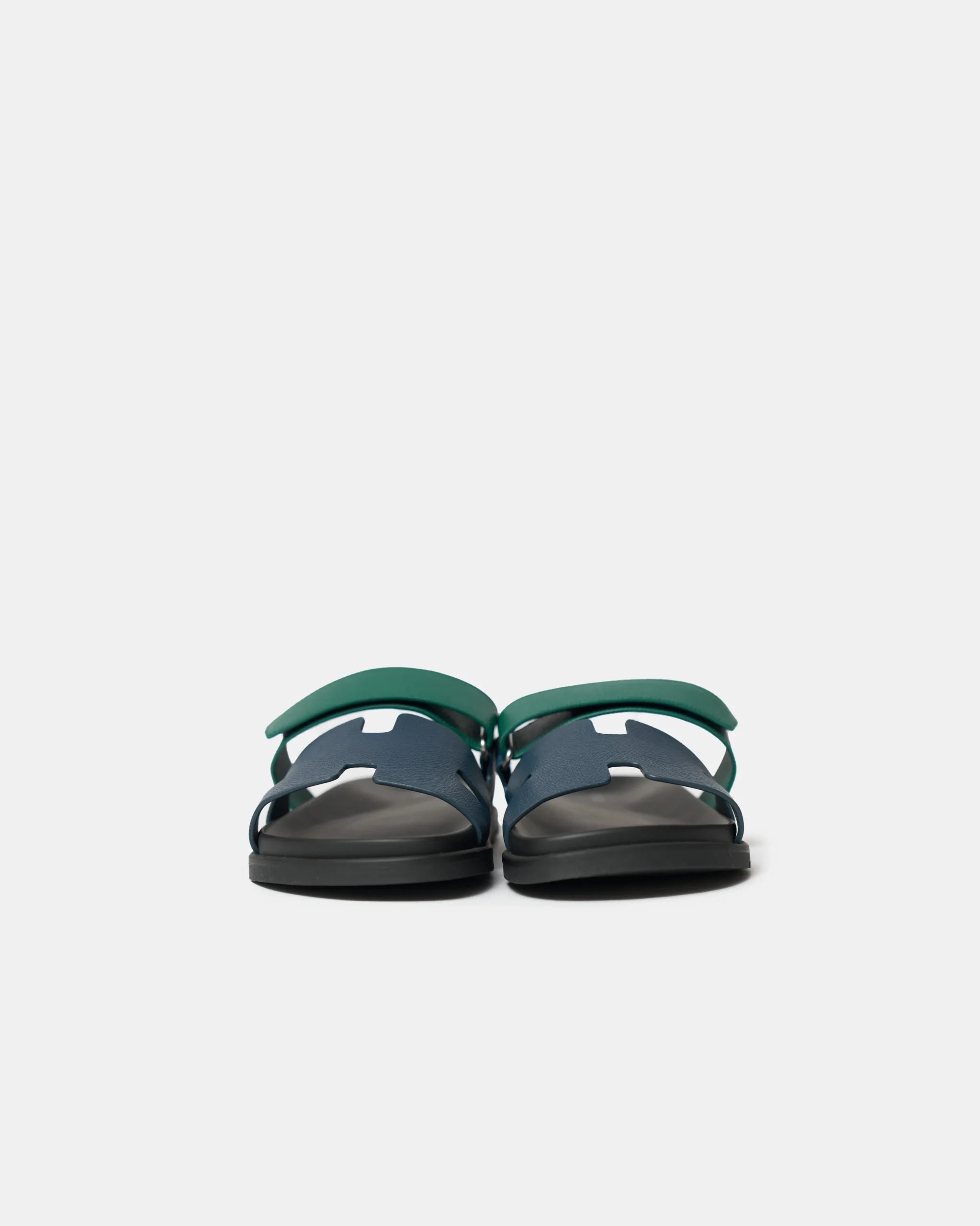 Hermès Chypre Bleu Celeste_Vert Oyat Epsom Sandals