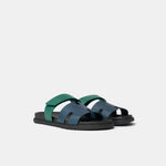 Hermès Chypre Bleu Celeste_Vert Oyat Epsom Sandals