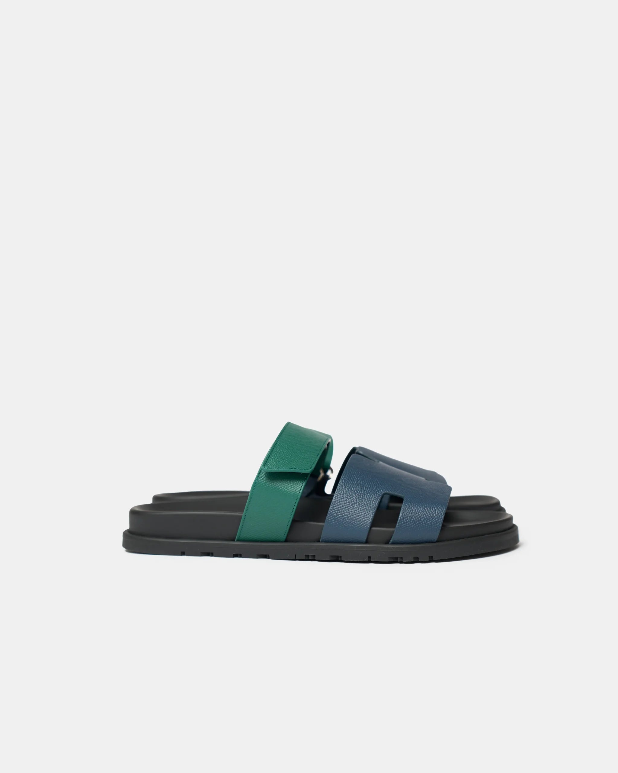 Hermès Chypre Bleu Celeste_Vert Oyat Epsom Sandals