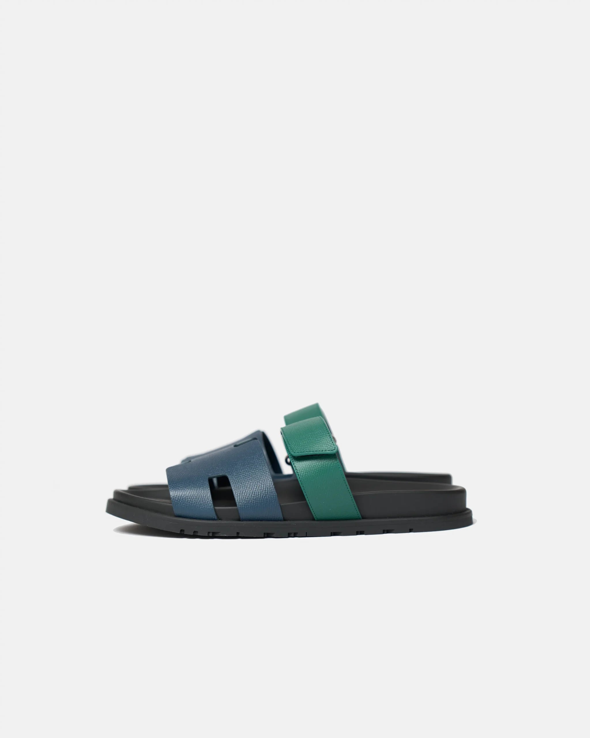 Hermès Chypre Bleu Celeste_Vert Oyat Epsom Sandals