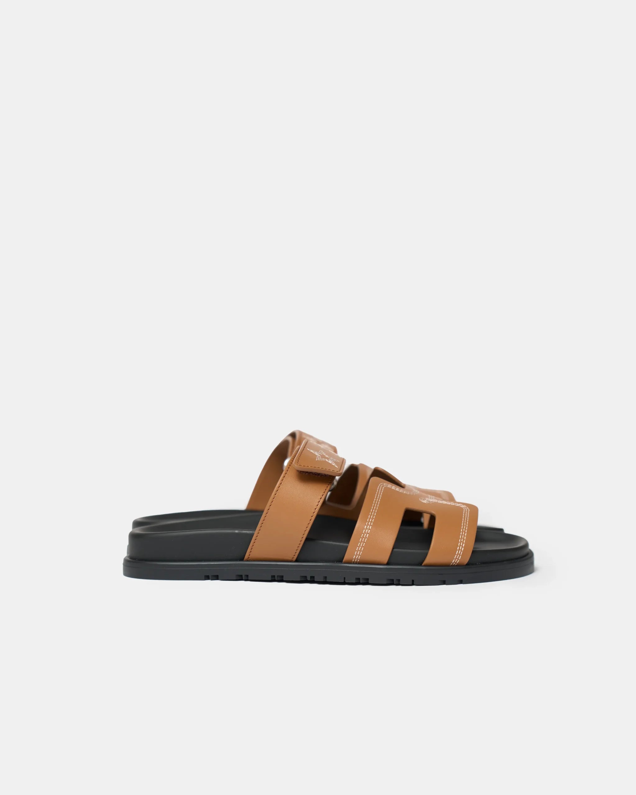 Hermès Chypre Naturel Embroidered Calfskin Sandals