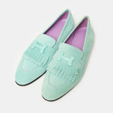 Hermès Royal Vert Embrun Suede Loafers
