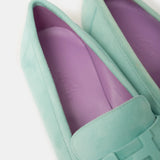 Hermès Royal Vert Embrun Suede Loafers