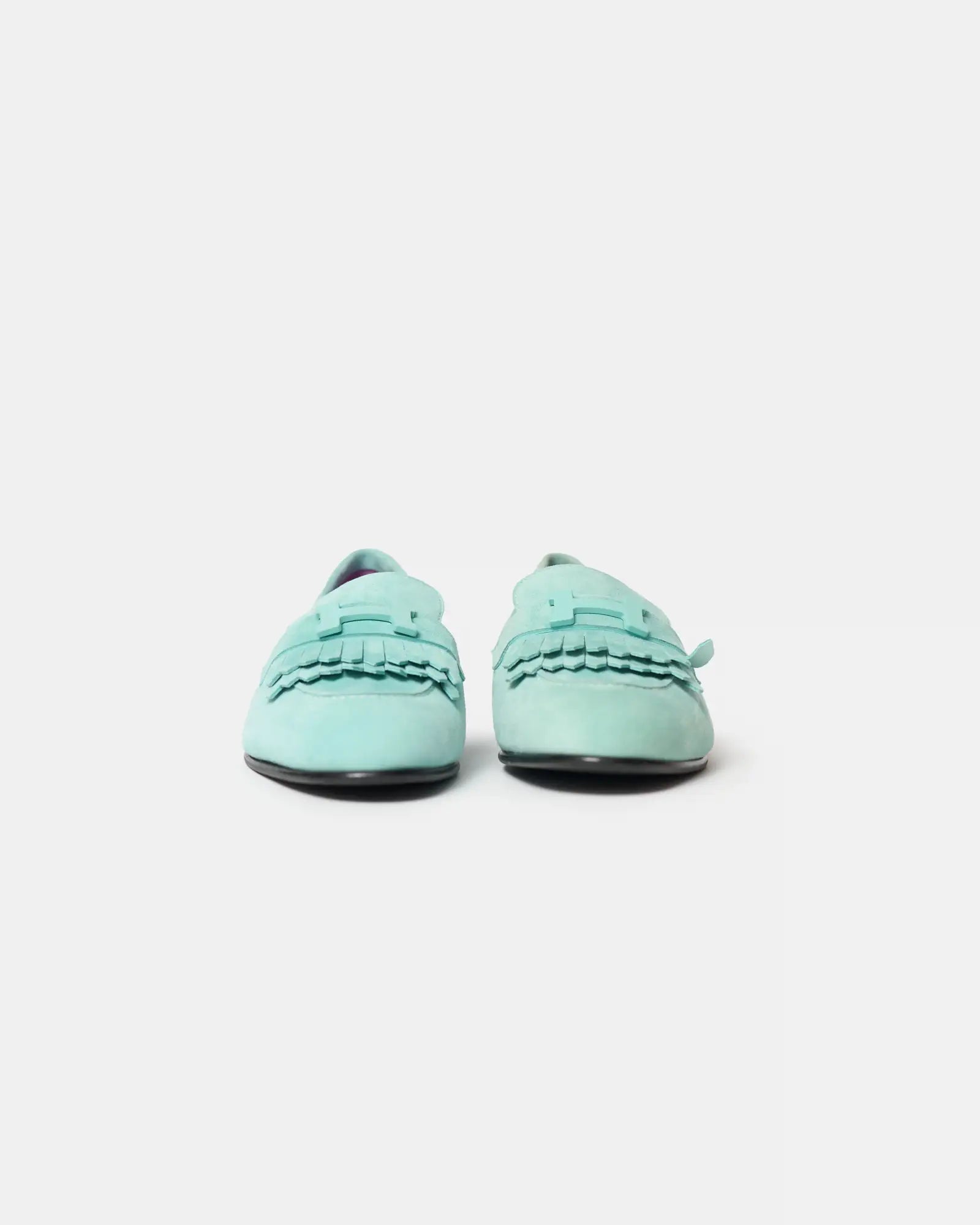 Hermès Royal Vert Embrun Suede Loafers