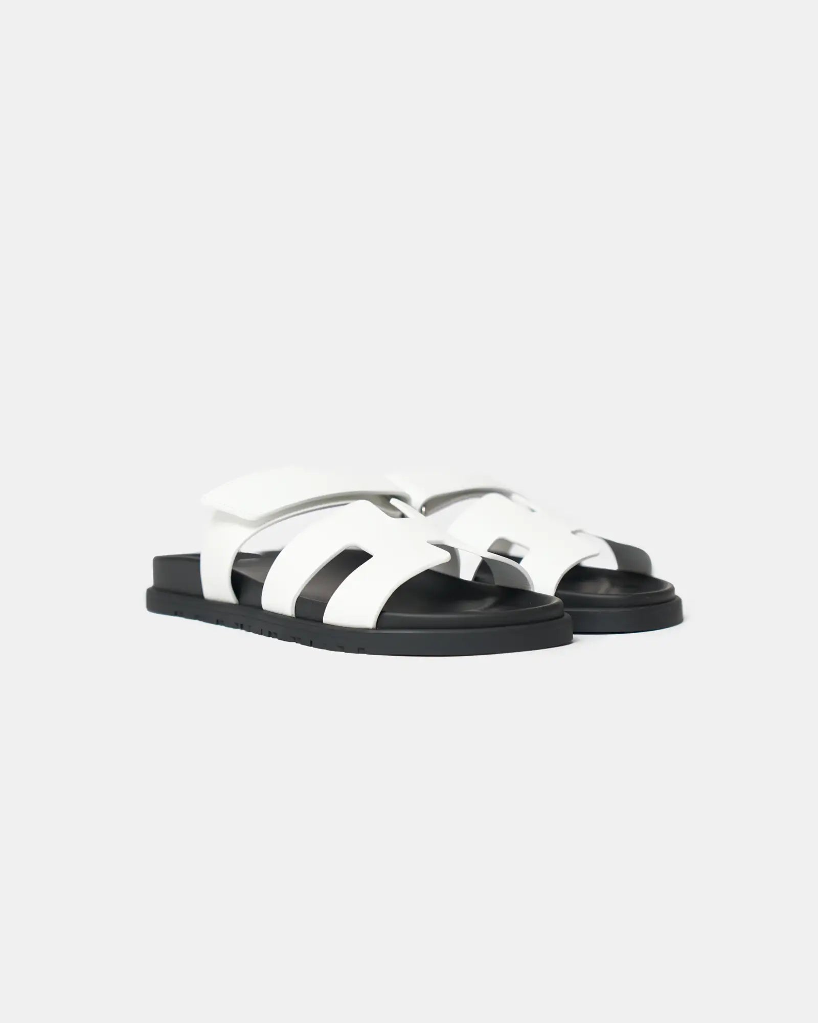 Hermès Chypre White Calfskin Sandals