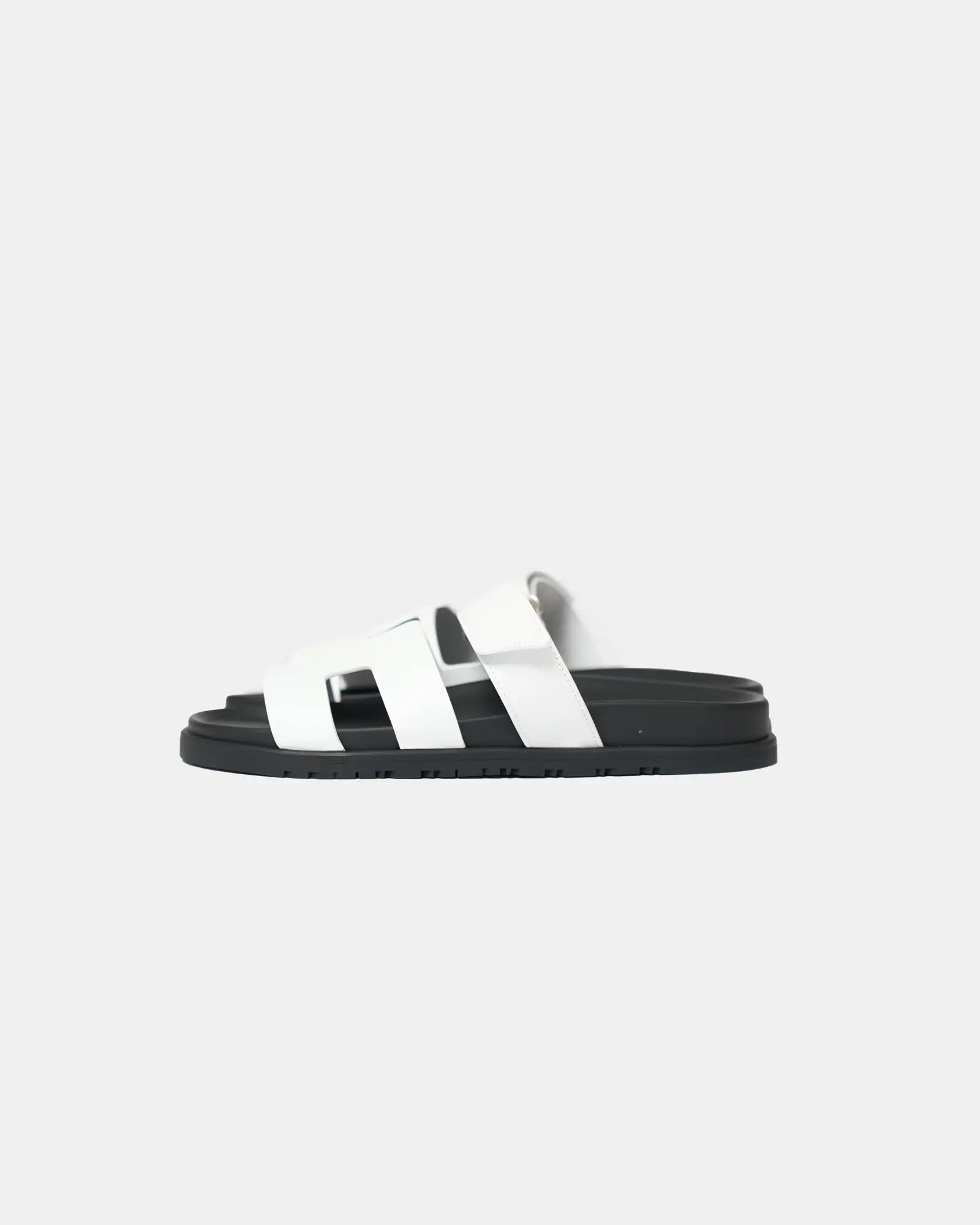 Hermès Chypre White Calfskin Sandals