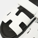 Hermès Chypre White Calfskin Sandals