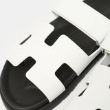 Hermès Chypre White Calfskin Sandals
