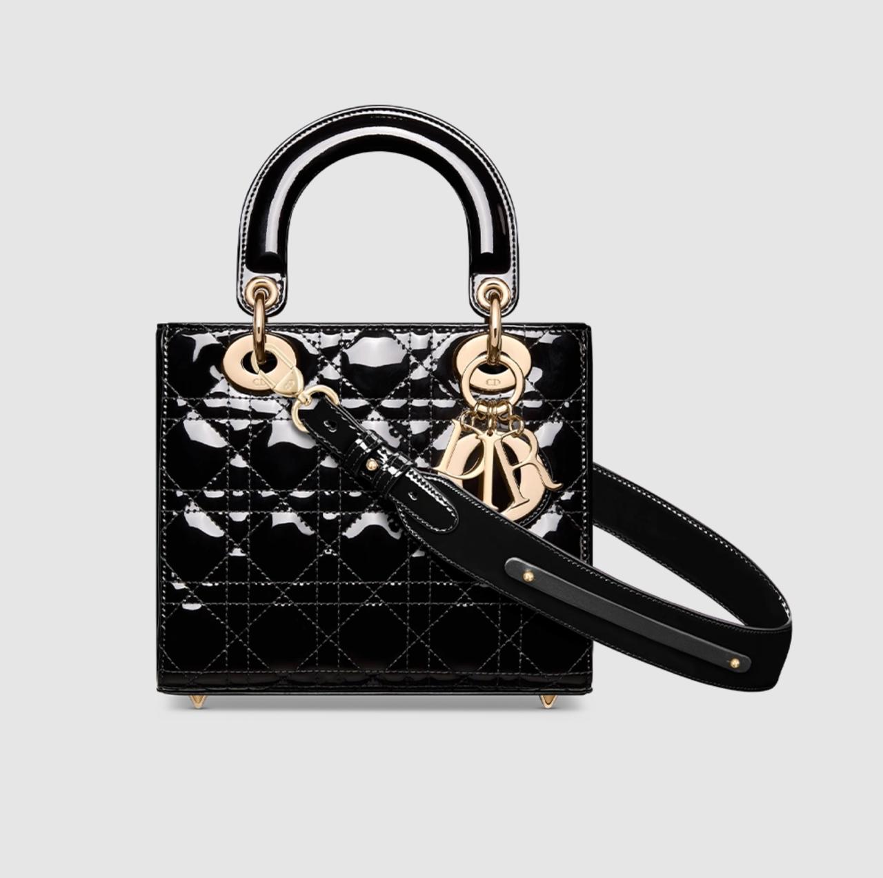 Dior Mini Lady Dior Black Vernis Bag