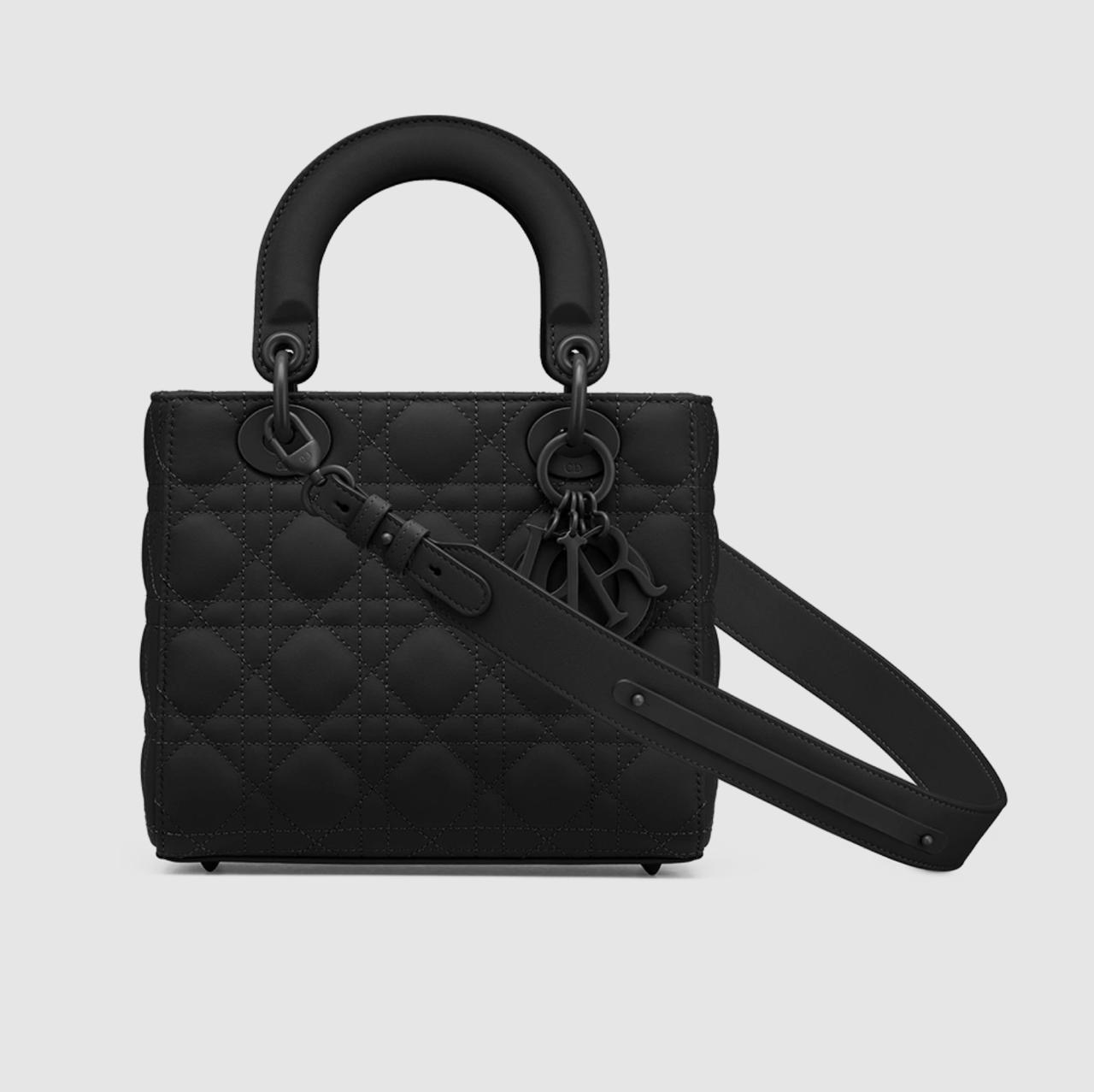 Dior Mini Lady Dior Bag Black Cannage Satin