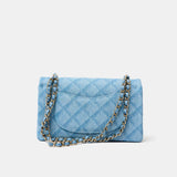 Chanel Classic Double Flap Medium Light Blue Denim Gold-Tone Metal