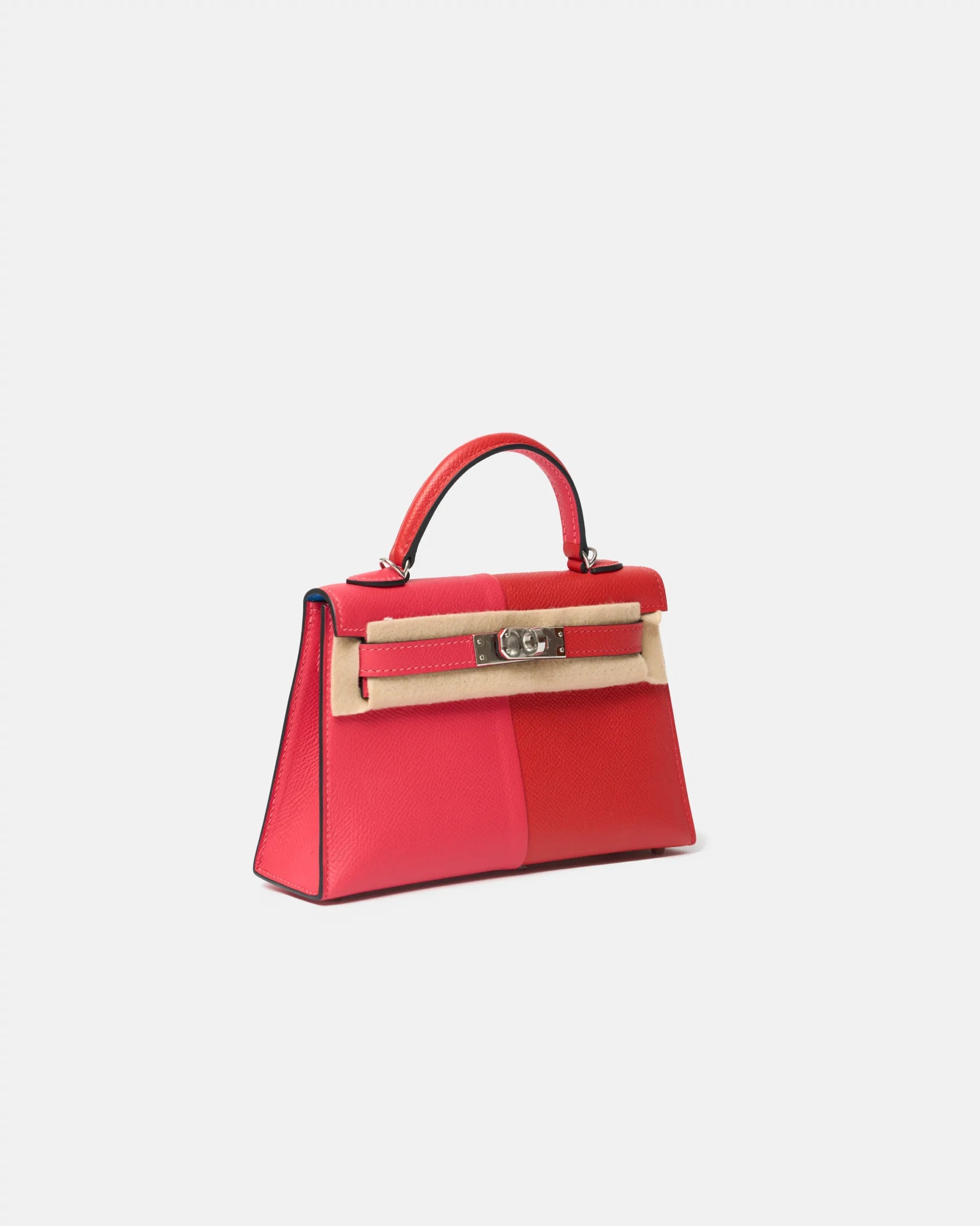 Hermès Mini Kelly 20 Tricolor RedPink Blue Interior Epsom PHW