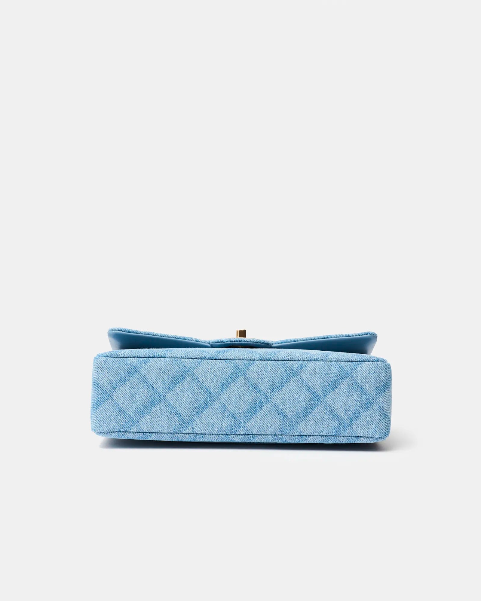 Chanel Classic Double Flap Medium Light Blue Denim Gold-Tone Metal