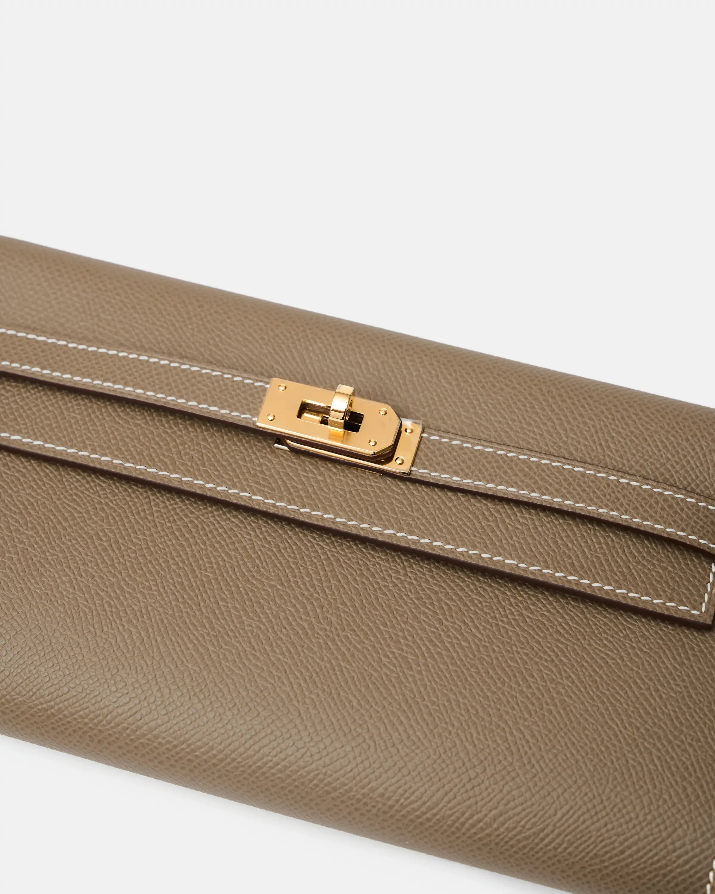 Hermès Kelly Classic Wallet To Go Etoupe Epsom GHW