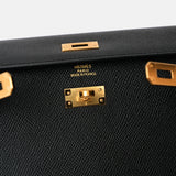 Hermès Kelly Classic Wallet To go Black Epsom GHW