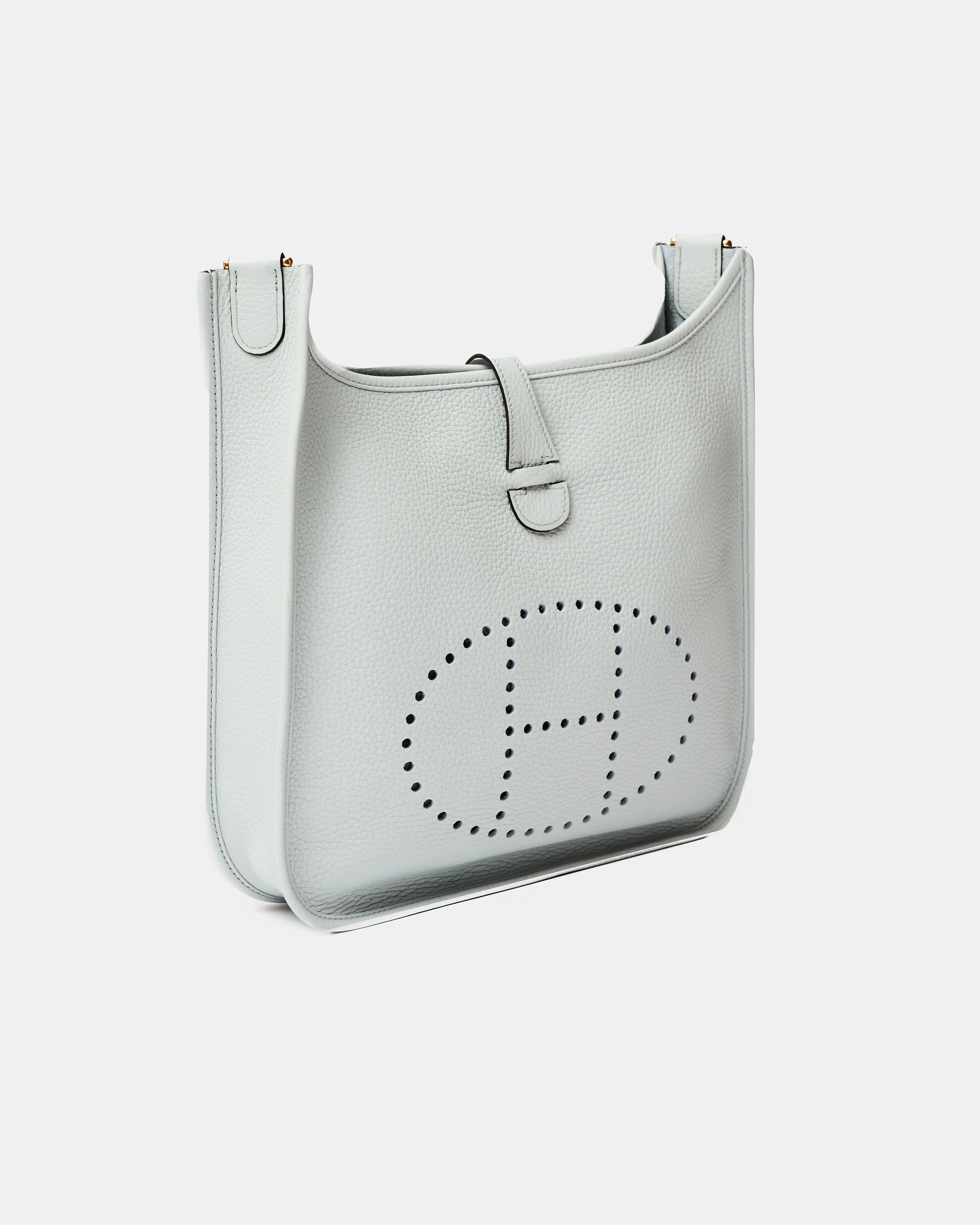 Hermès Evelyne 29 Bleu Pale Clemence GHW