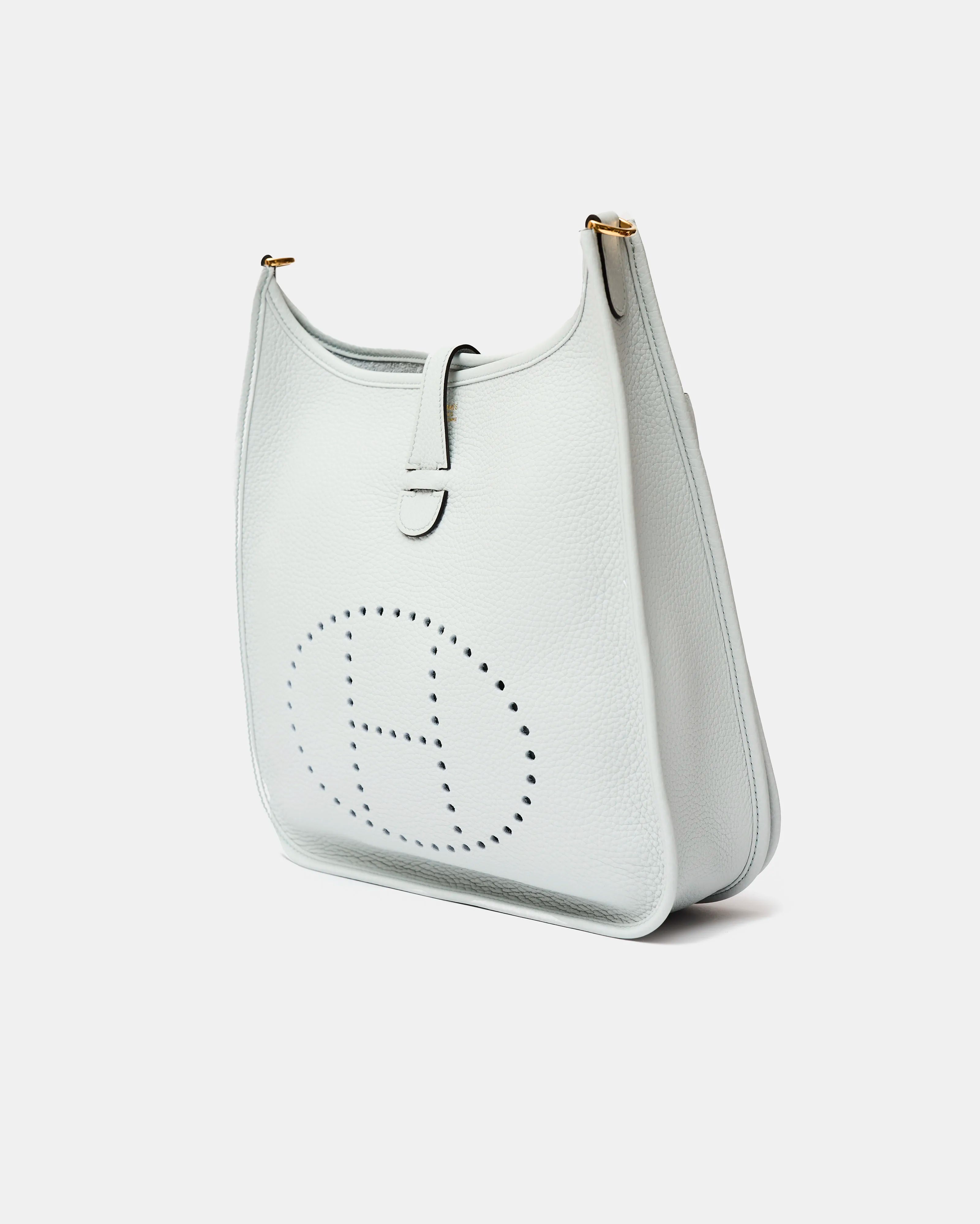 Hermès Evelyne 29 Bleu Pale Clemence GHW
