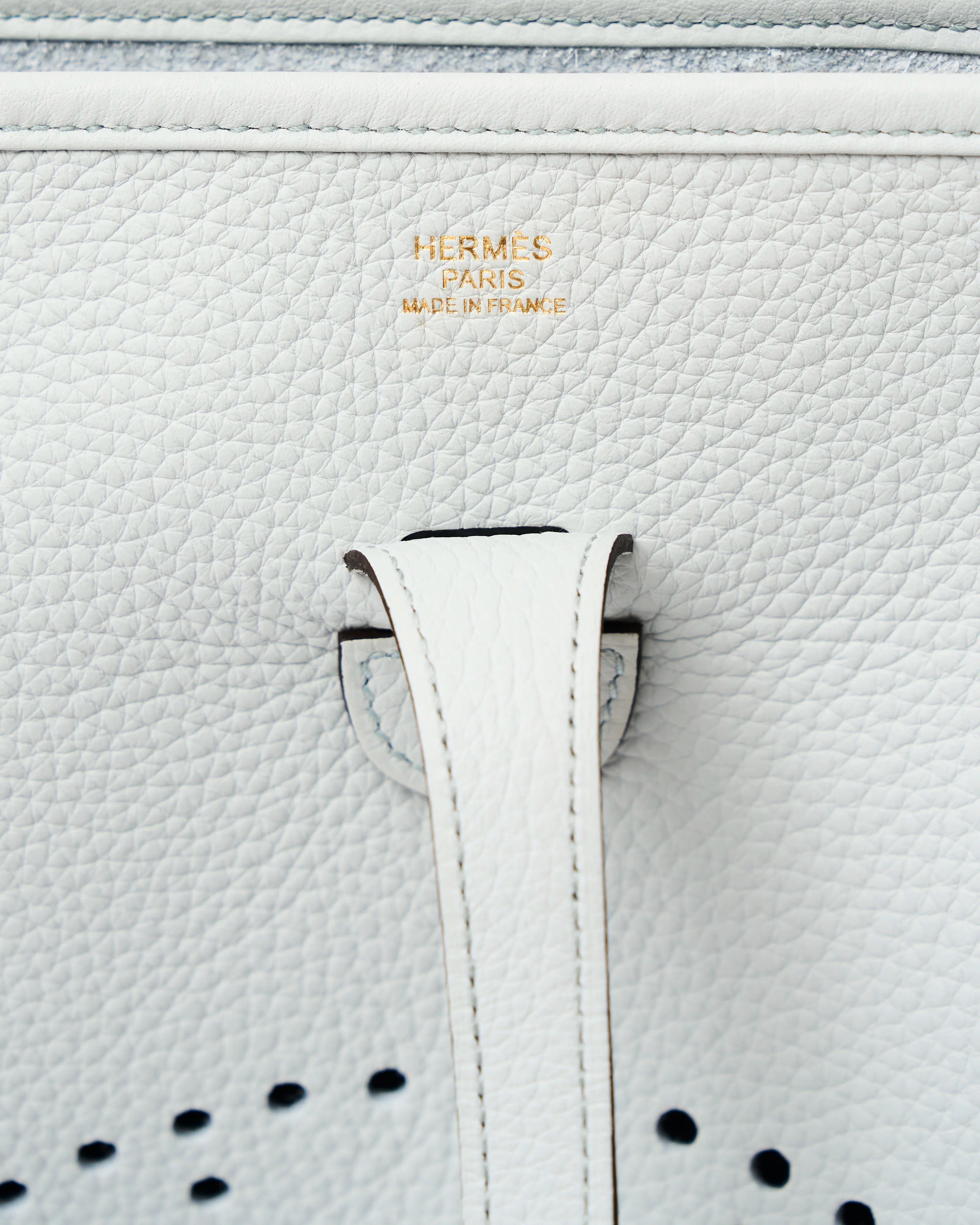 Hermès Evelyne 29 Bleu Pale Clemence GHW