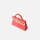 Hermès Mini Kelly 20 Tricolor RedPink Blue Interior Epsom PHW