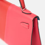 Hermès Mini Kelly 20 Tricolor RedPink Blue Interior Epsom PHW