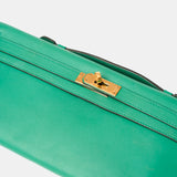 Hermès Kelly Cut Clutch Vert Bamboo Swift GHW