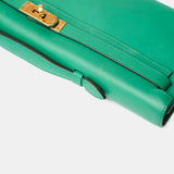 Hermès Kelly Cut Clutch Vert Bamboo Swift GHW
