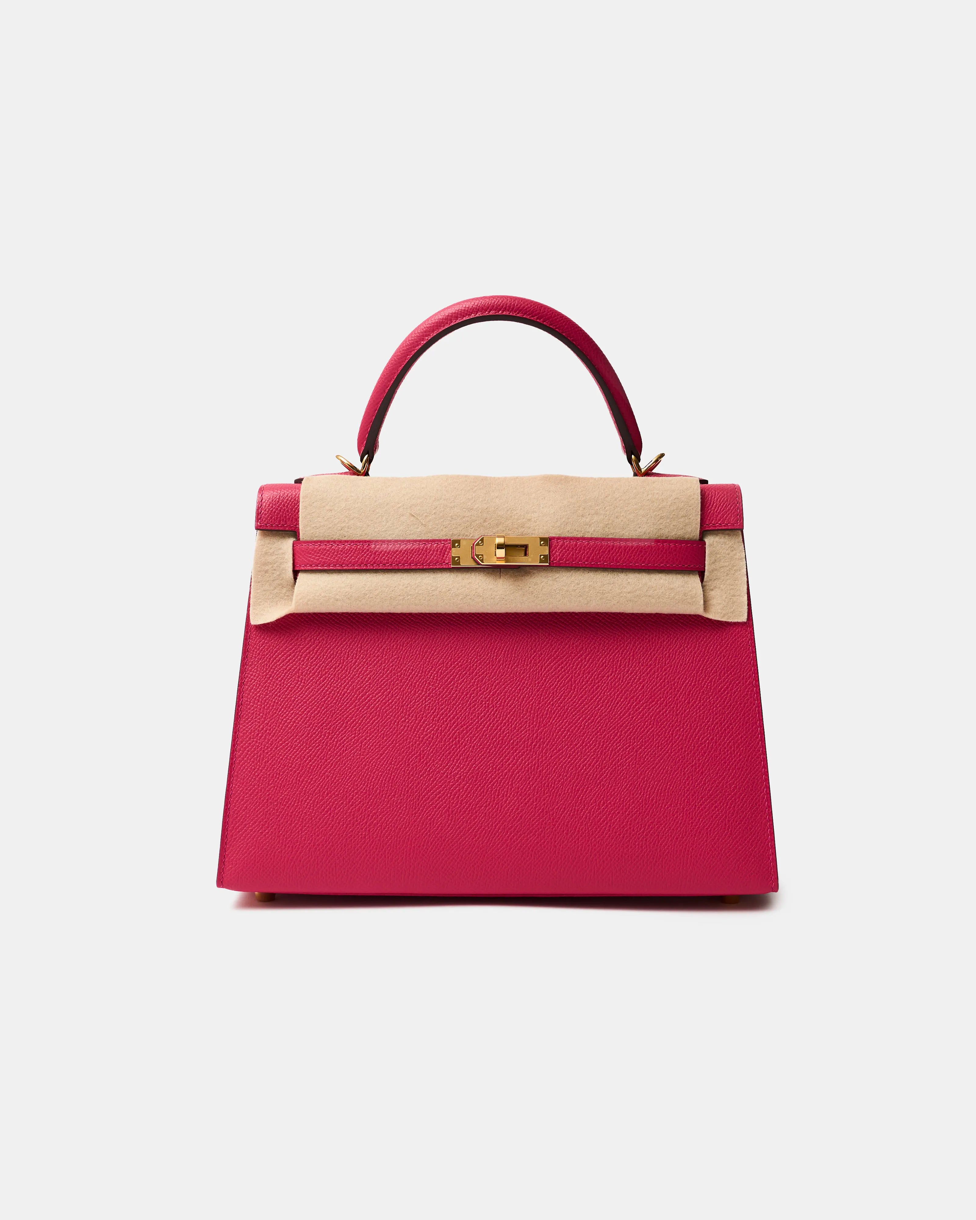 Hermès Kelly 25 Rose Mexico Epsom GHW