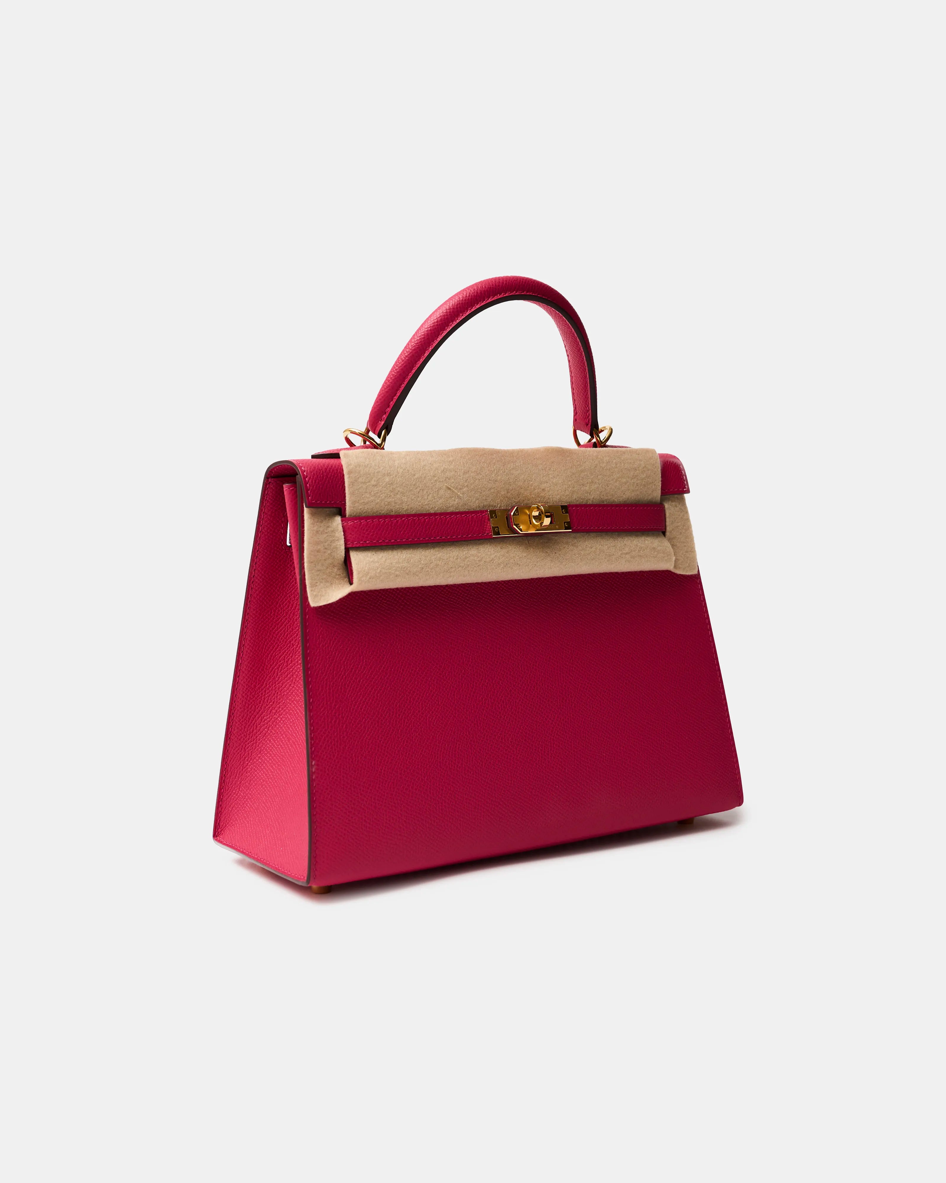 Hermès Kelly 25 Rose Mexico Epsom GHW