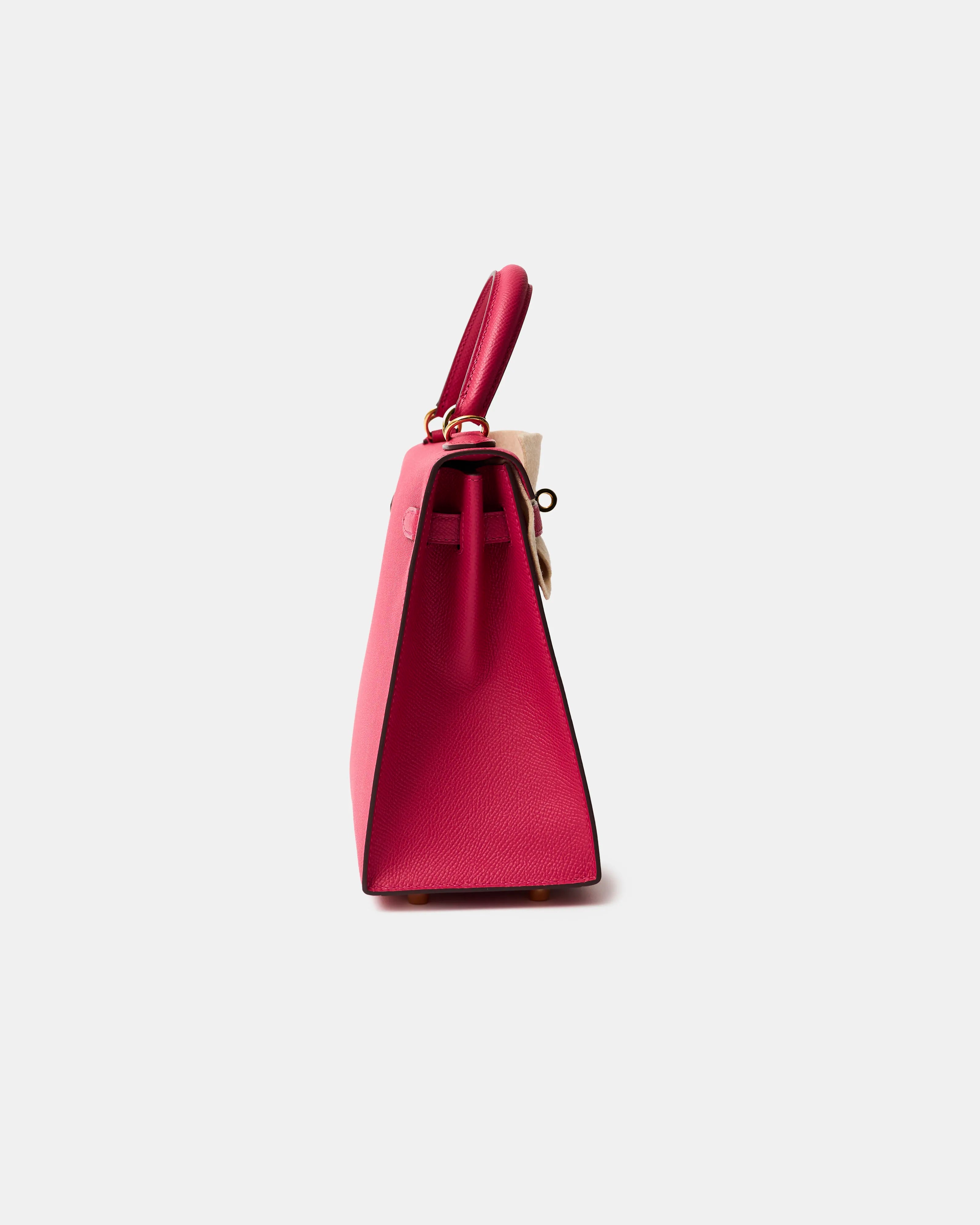 Hermès Kelly 25 Rose Mexico Epsom GHW