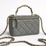 Chanel 24S Vanity Case Top Handle Grey GHW