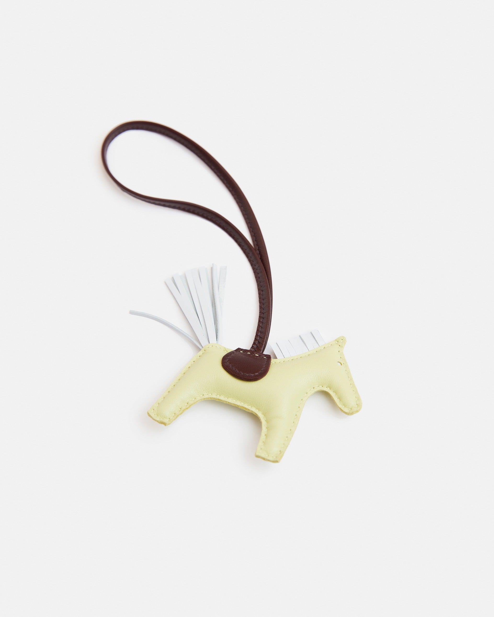 Hermès Grigri Rodeo Horse Jaune Bourgeon Charm in Milo Lambskin PM