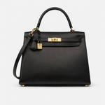 Hermès Kelly 28 Sellier Black Box Leather GHW