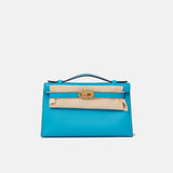 Hermès Kelly Pochette Bleu Frida Swift GHW
