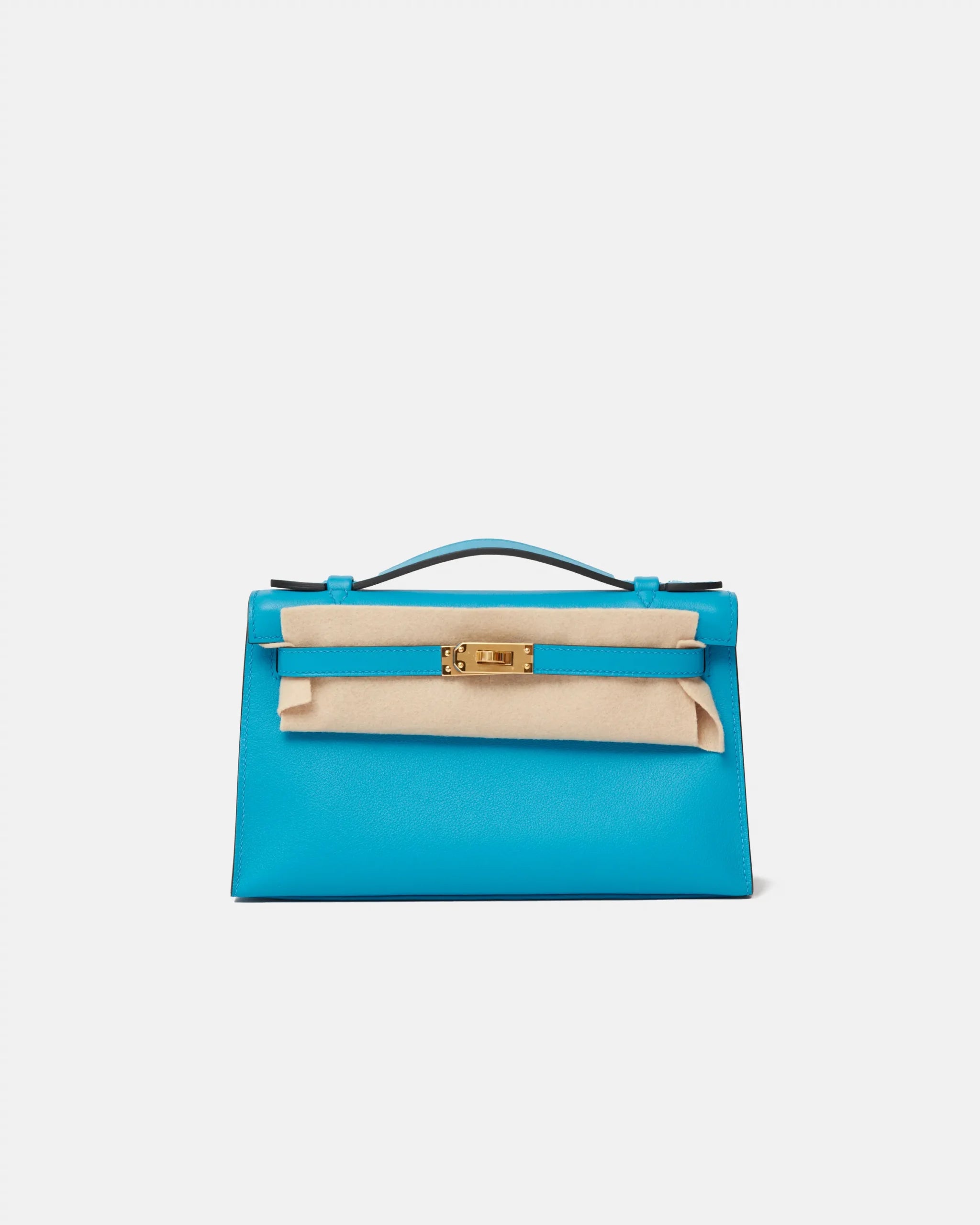 Hermès Kelly Pochette Bleu Frida Swift GHW