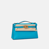 Hermès Kelly Pochette Bleu Frida Swift GHW