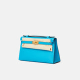 Hermès Kelly Pochette Bleu Frida Swift GHW