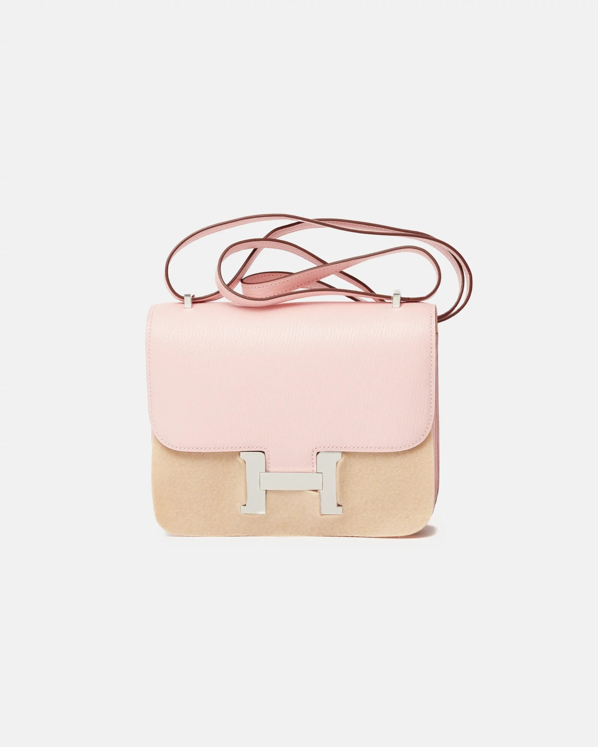 Hermès Mini Constance 18 Rose Sakura Chevre Mysore PHW