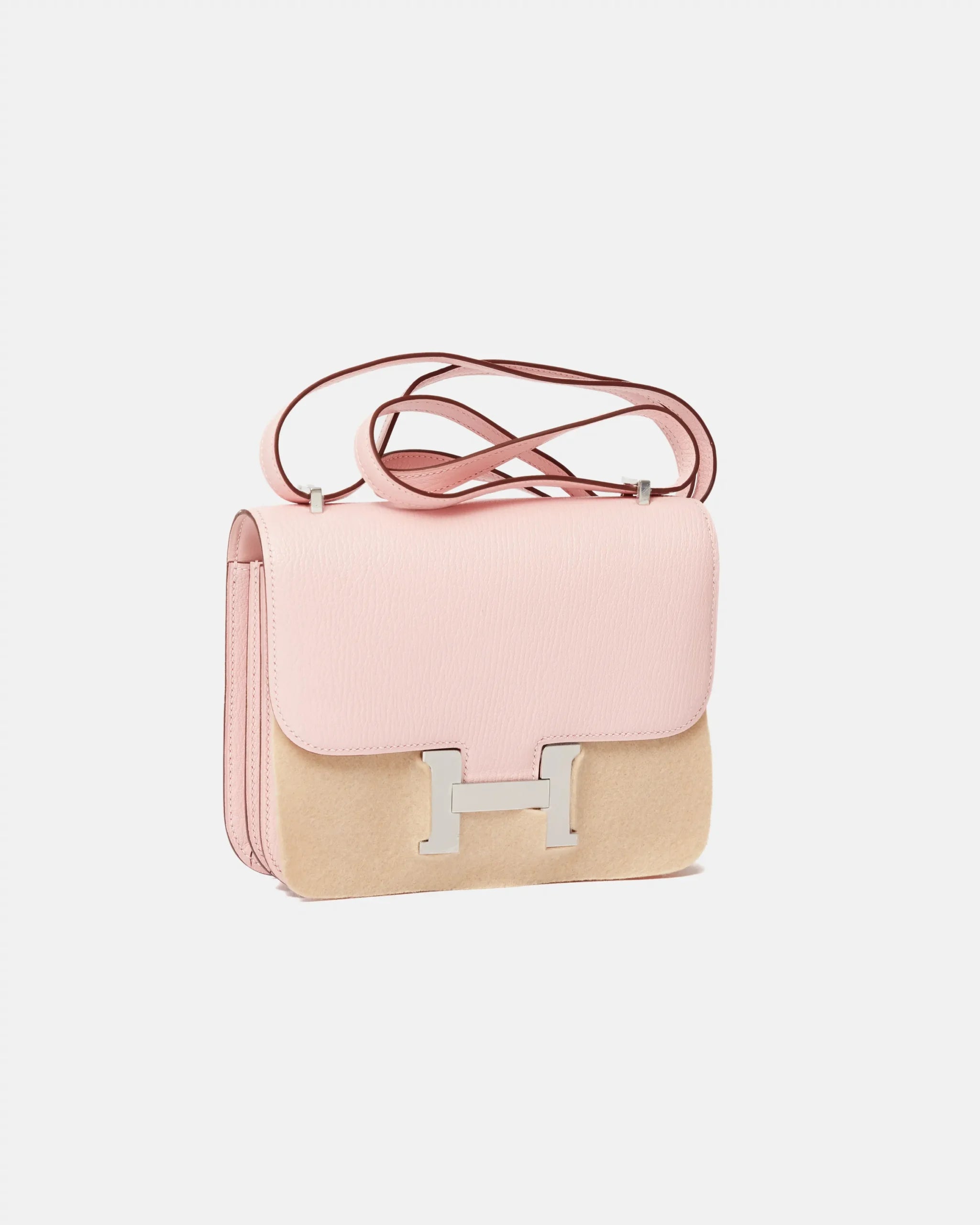 Hermès Mini Constance 18 Rose Sakura Chevre Mysore PHW