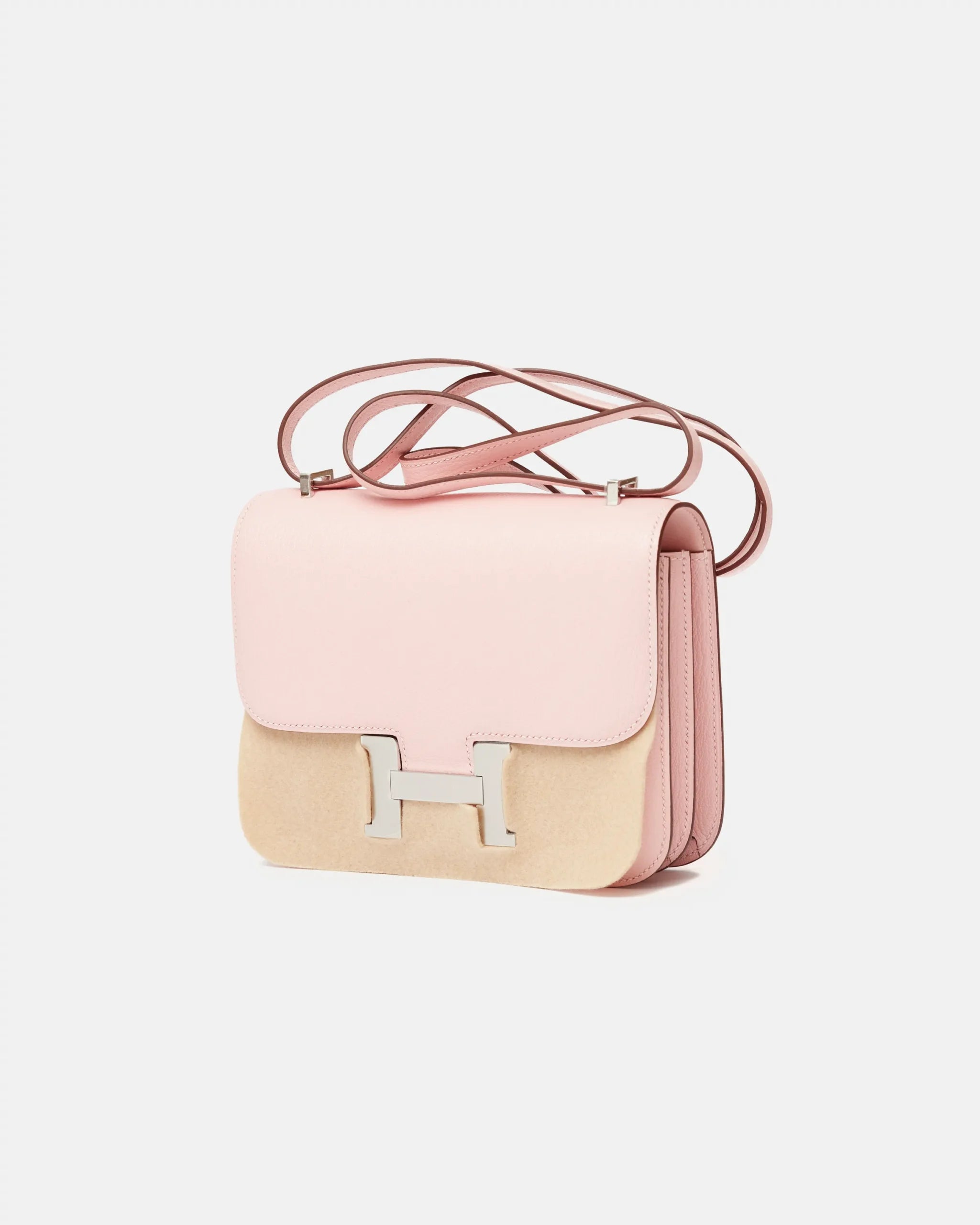 Hermès Mini Constance 18 Rose Sakura Chevre Mysore PHW