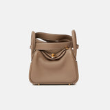 Hermès Mini Lindy Etoupe Clemence GHW