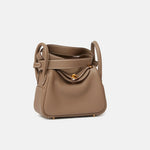 Hermès Mini Lindy 20 Etoupe Clemence GHW
