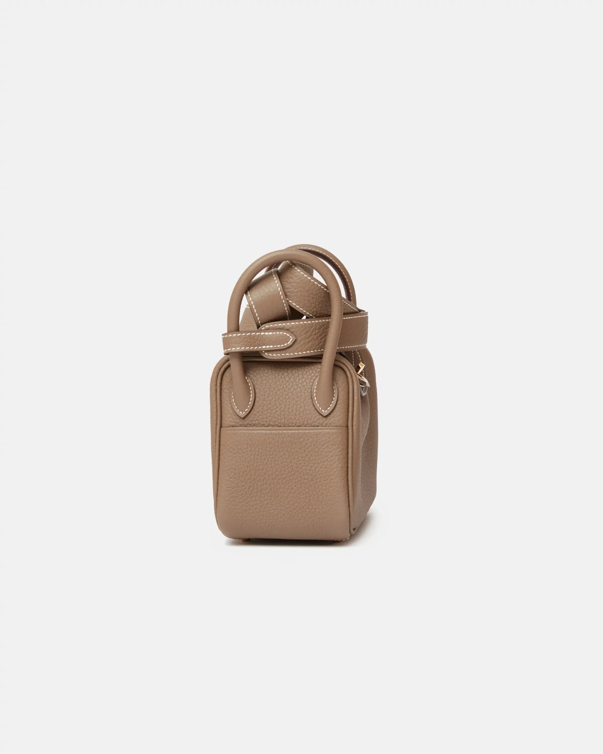 Hermès Mini Lindy 20 Etoupe Clemence GHW