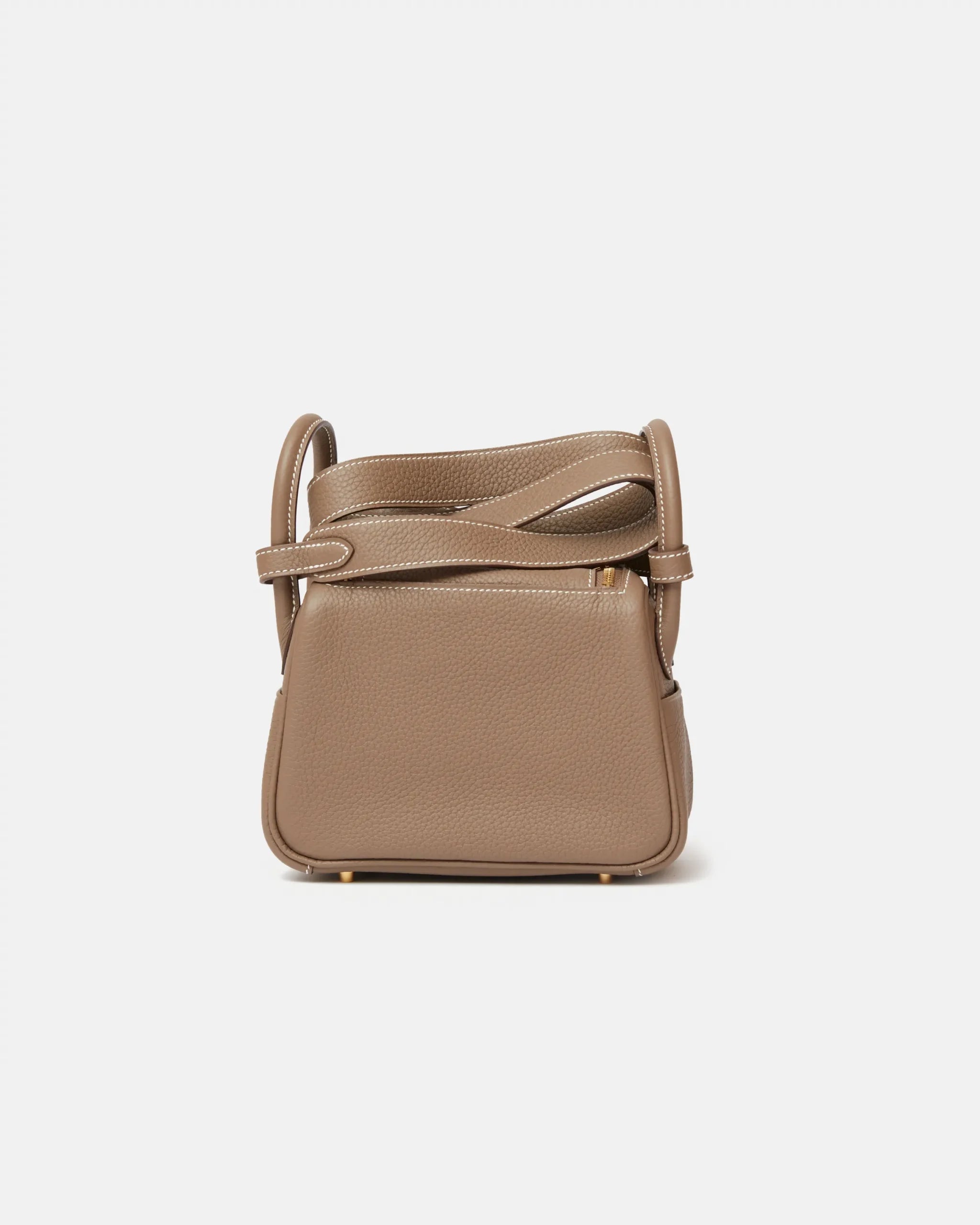 Hermès Mini Lindy 20 Etoupe Clemence GHW