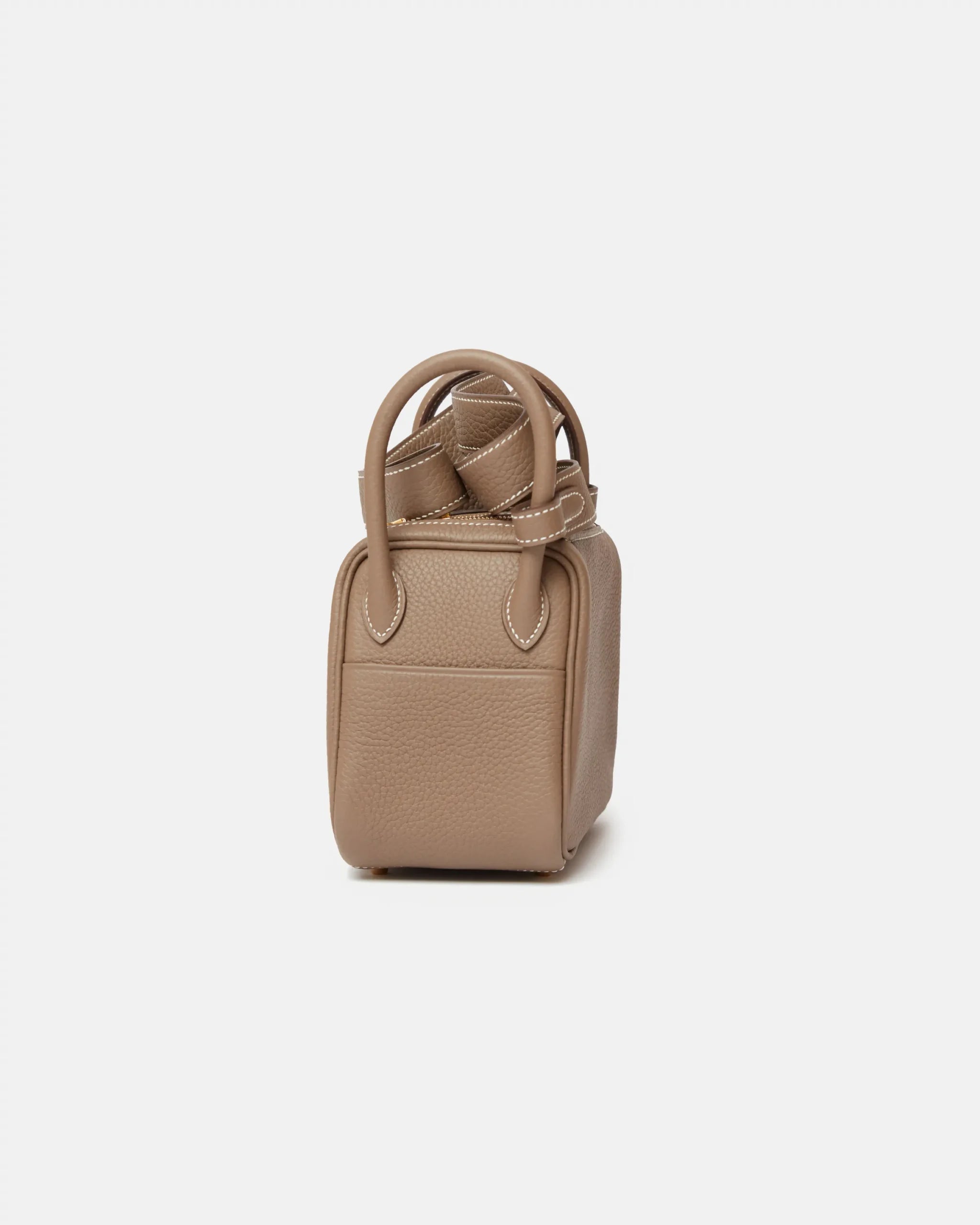 Hermès Mini Lindy 20 Etoupe Clemence GHW