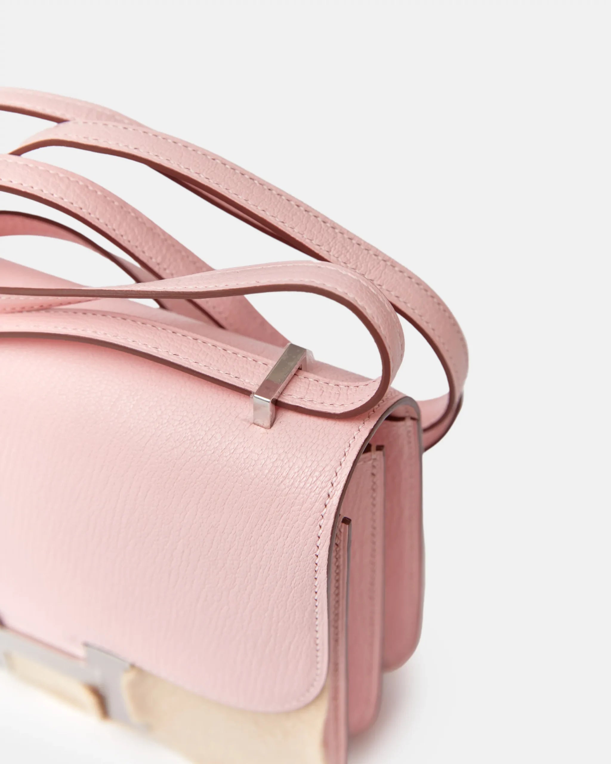 Hermès Mini Constance 18 Rose Sakura Chevre Mysore PHW