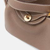 Hermès Mini Lindy 20 Etoupe Clemence GHW