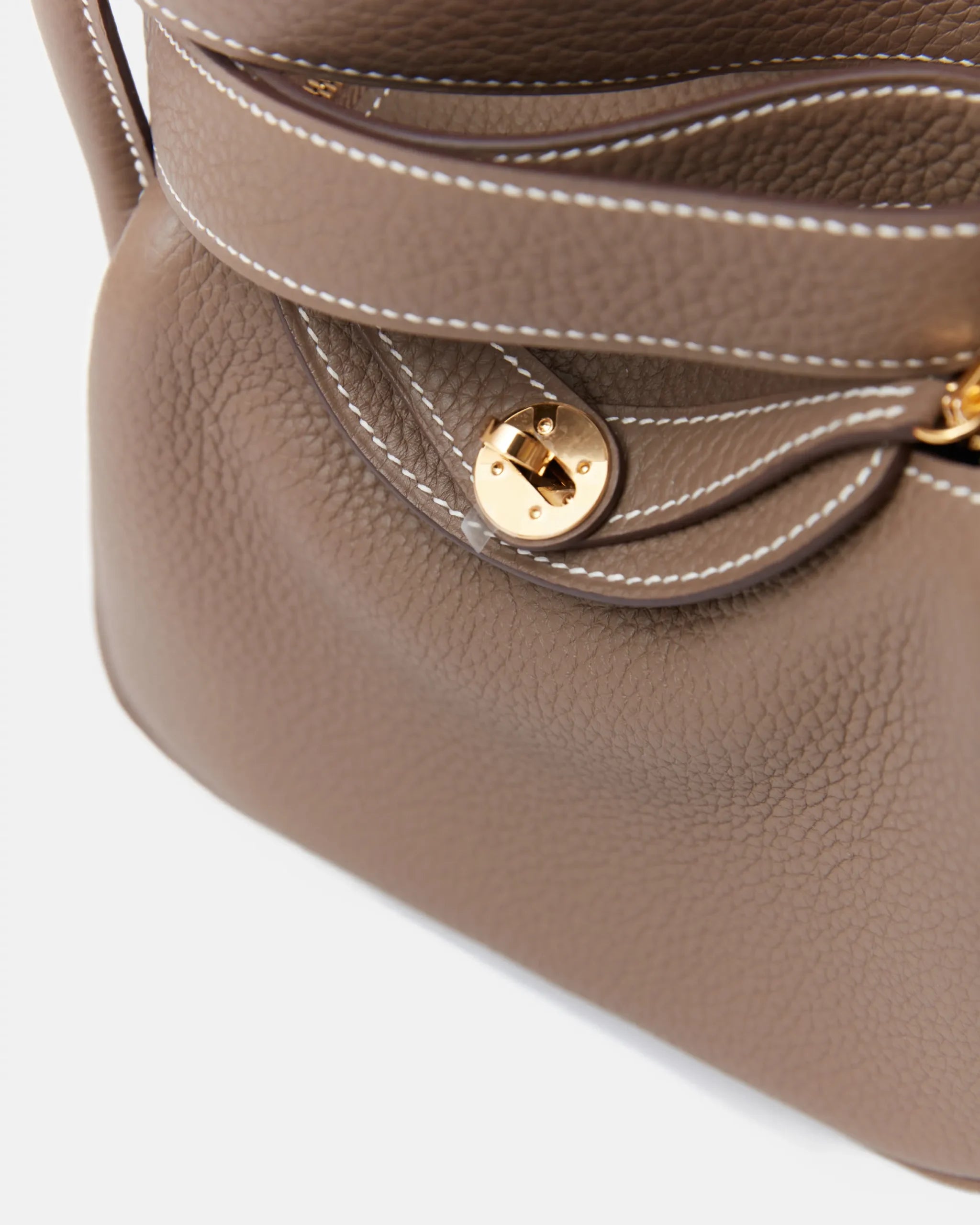 Hermès Mini Lindy 20 Etoupe Clemence GHW